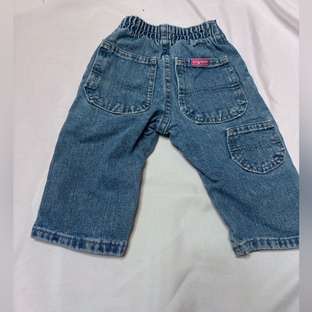 Vintage Y2K Riders Baby Jeans 12 Months Blue Denim Elastic Waist - Picture 3 of 7